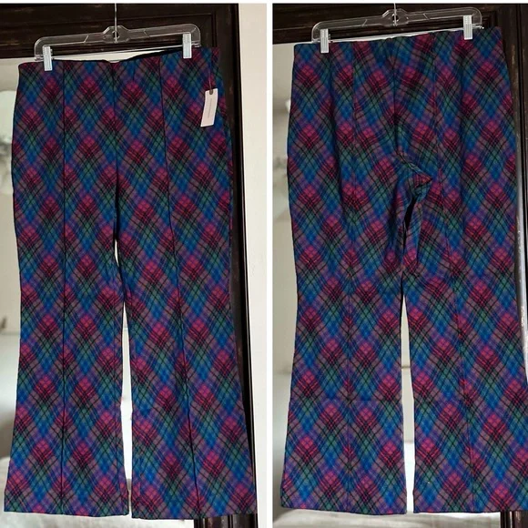 NWT Anthropologie Maeve Margot Cropped Pants: Plaid Editon - Picture 2 of 5